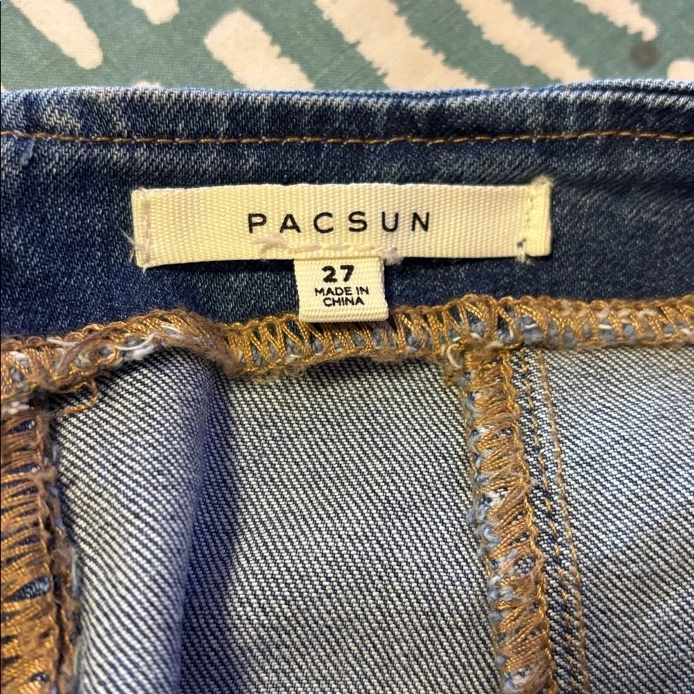 PacSun Dark Blue Denim Mini Skirt Pencil Skirt Sz 27 EUC